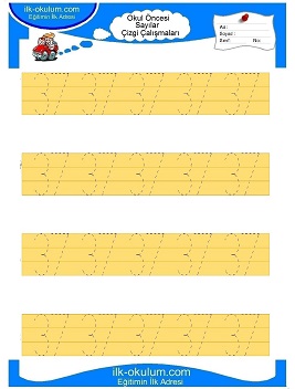 Çocuklar İçin Çizgi Çalışma Sayfaları 